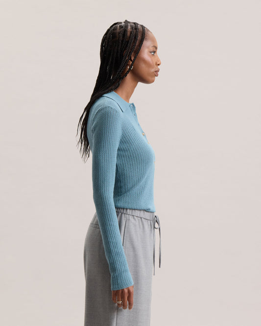 MICRO CABLE-KNIT SWEATER