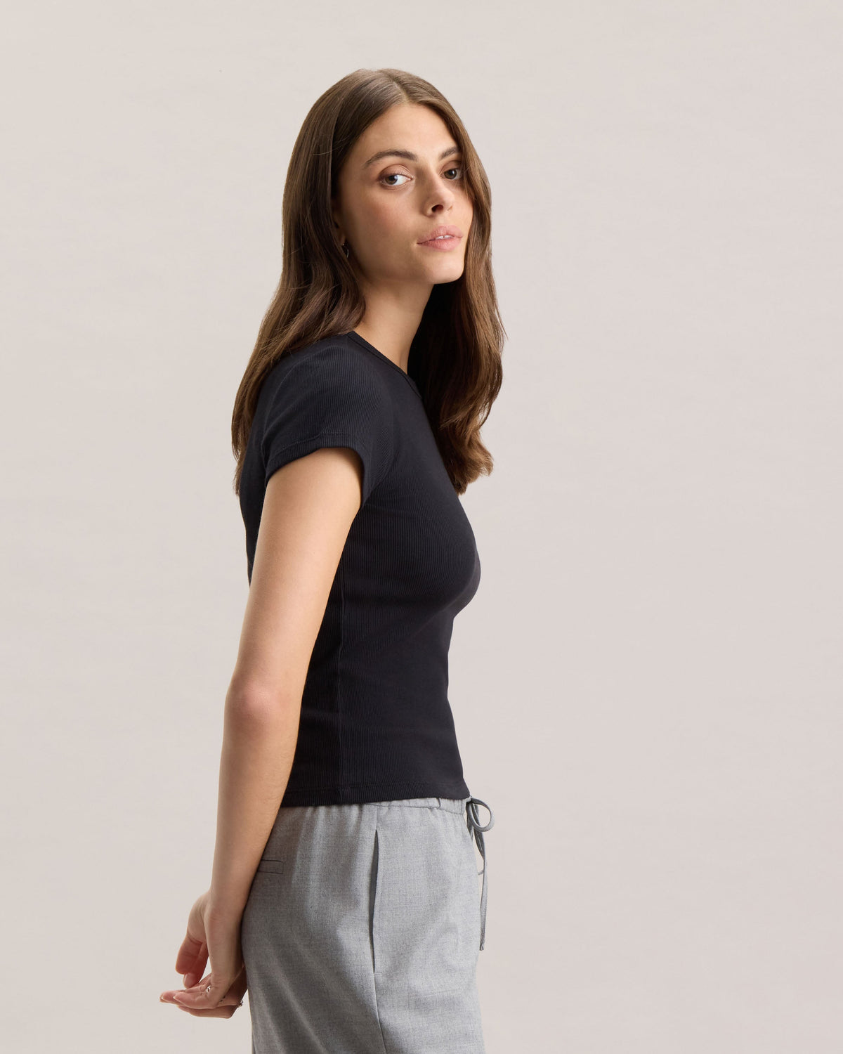 RIB KNIT TEE