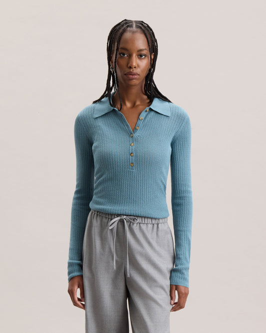 MICRO CABLE-KNIT SWEATER