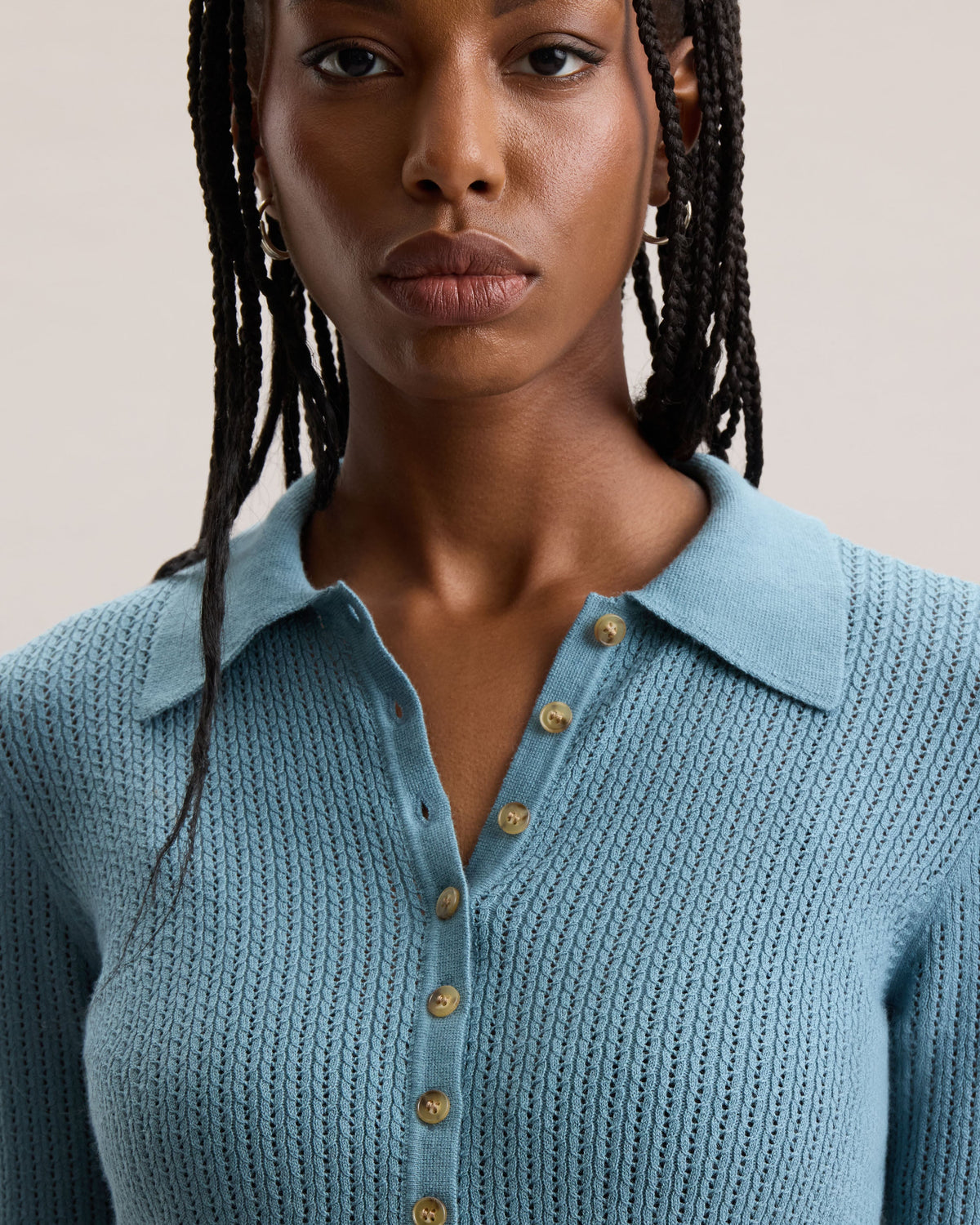 MICRO CABLE-KNIT SWEATER