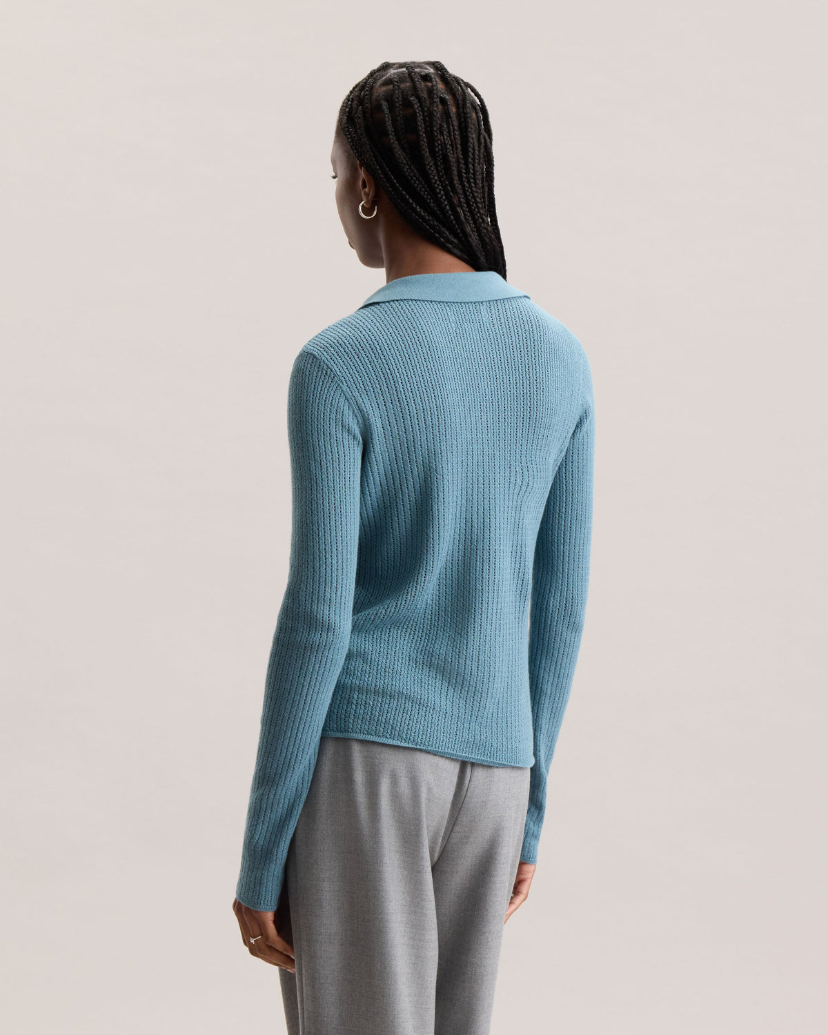 MICRO CABLE-KNIT SWEATER
