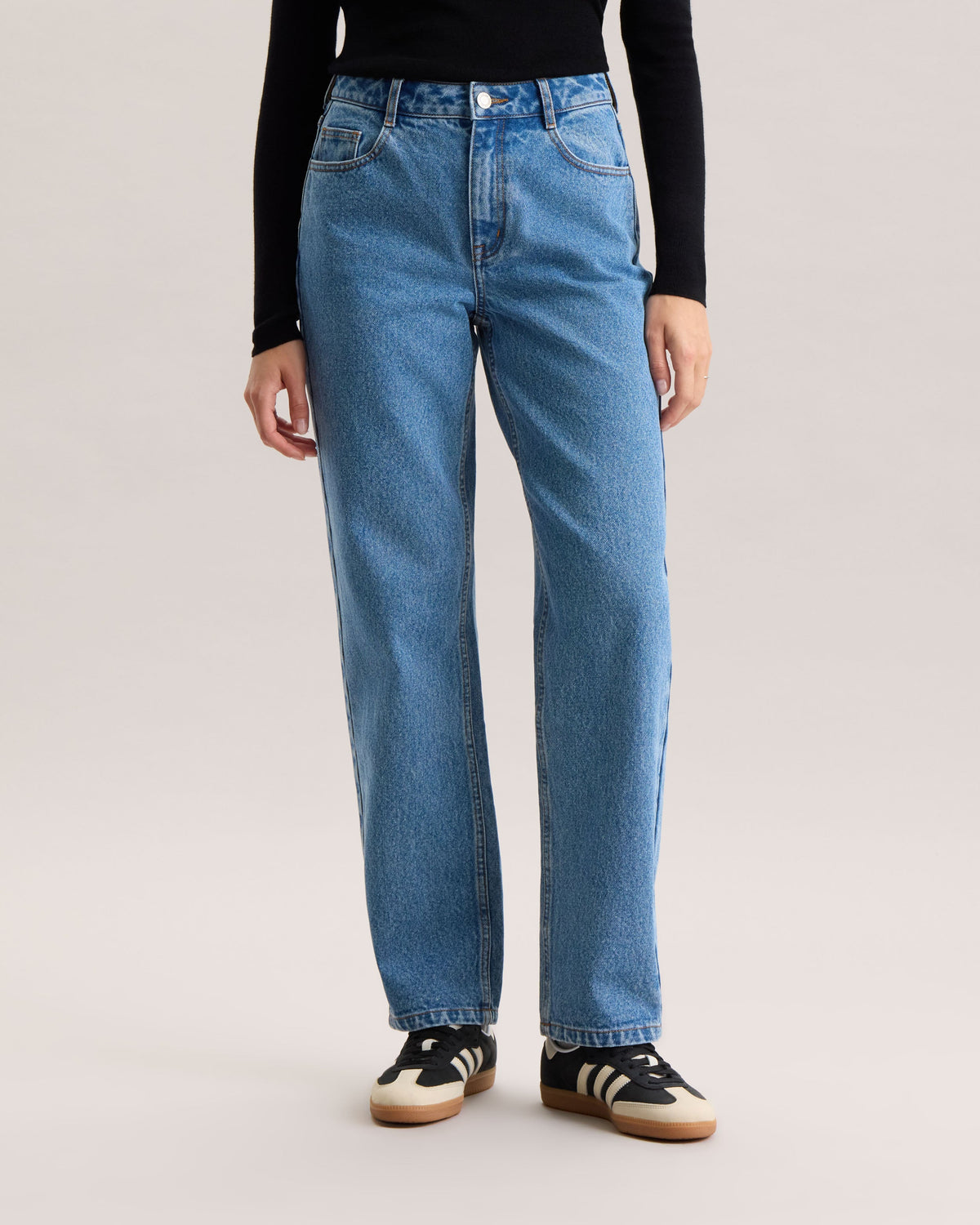 RELAXED STRAIGHT DENIM PANTS