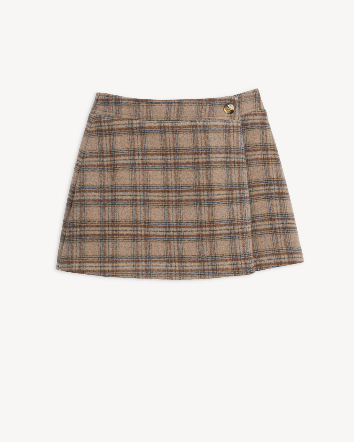 WOOL PLAID SKIRT