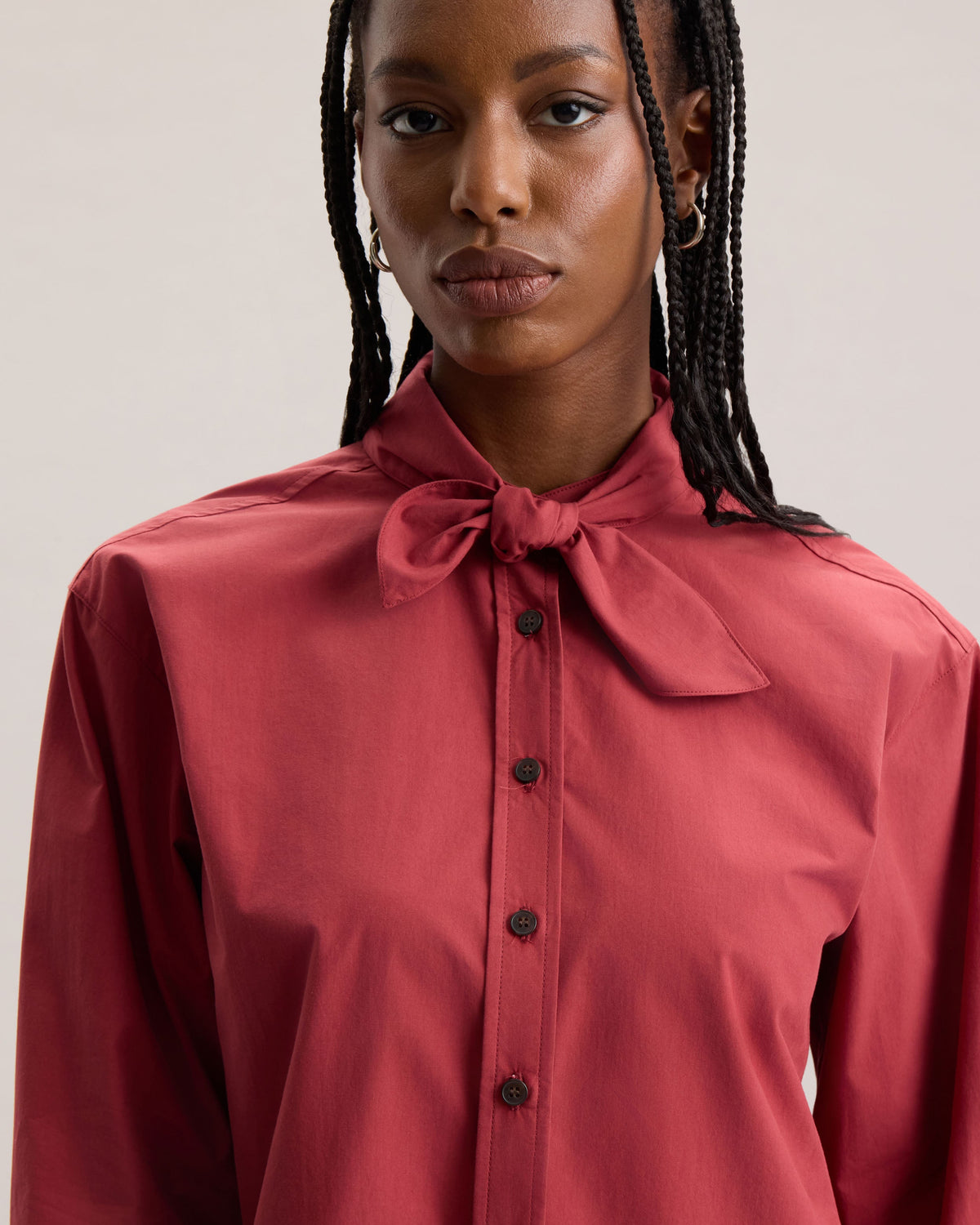 POPLIN SCARF BLOUSE