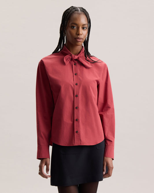 POPLIN SCARF BLOUSE